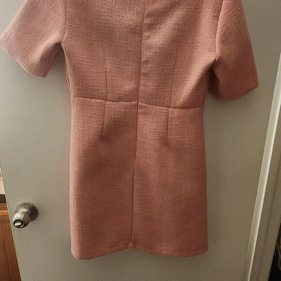 Summer Dress for Women Short Sleeve pink tweed - Picture 2 of 8